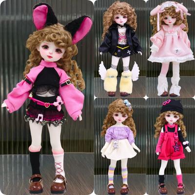 1/6 BJD Puppenkleid 30cm Puppen Set Plaid Rock Puppenzubehör