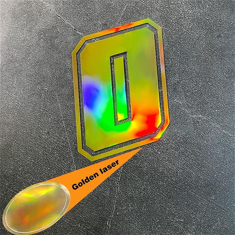 1PC Laser Gold Number 0 To 9 Motorcycle Sticker Waterproof for Motorcycle Helmets Fuel Tanks Car Windows Universal Vinyl Decals