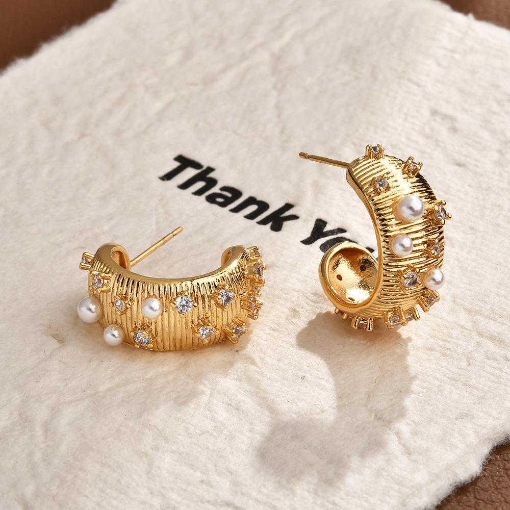 

Французские серьги с жемчугом, Винтажные циркониевые пусеты, Подвески в дворцовом стиле, Дизайнерские эффектные серьги