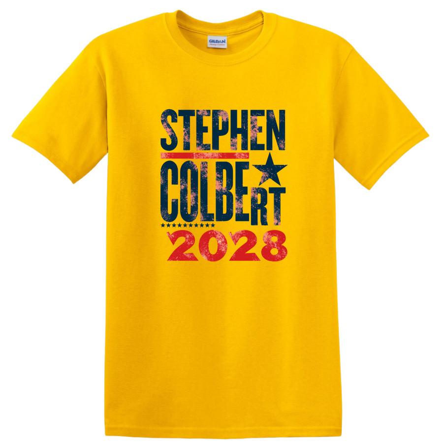 Stephen Colbert 2028 T Shirt Funny Political Campaign Vote President Tee Gift M