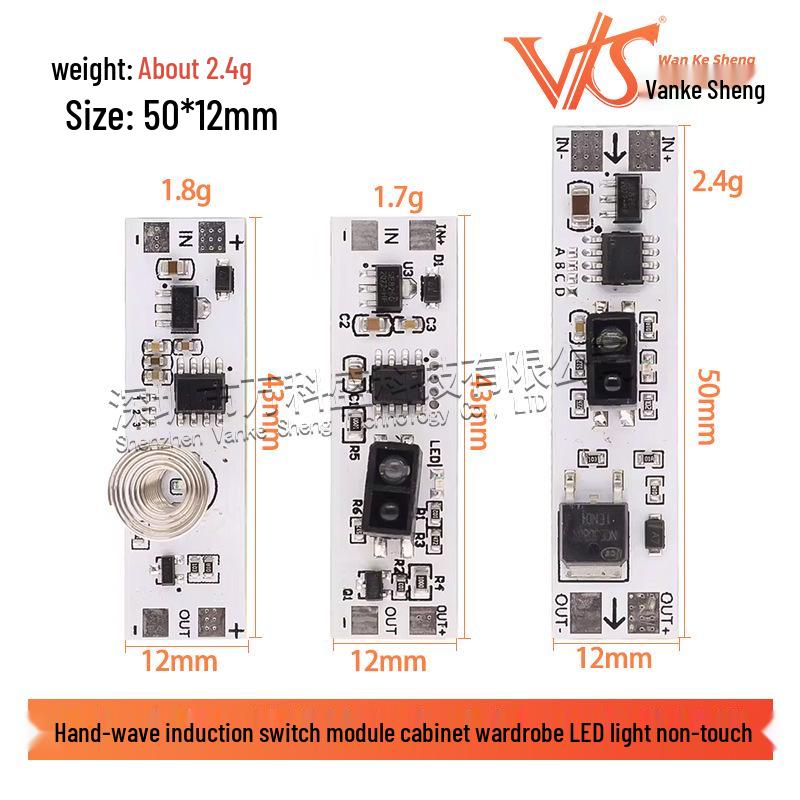 Hands-Free Sensor Switch Module for Cabinet LED Light, 5V/12V/24V