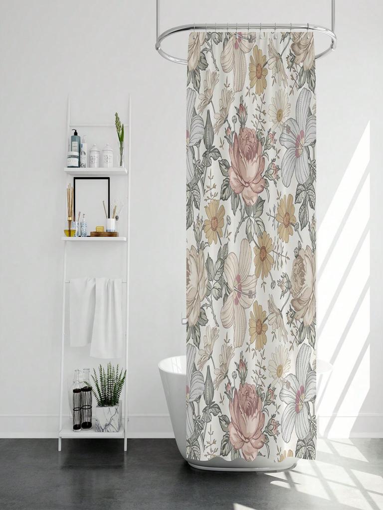 Elegante Blumige Duschvorhang - Schimmelresistent, Wasserdicht Badezimmer Deko, Einzigartiges Geschenk, Stilvolles Design, Schick