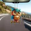 Acrylic Delightful Owl Car Pendant Fun Cartoon Style Ideal For Vehicle Decoration