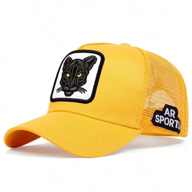 Geborduurde vlinder Baseballpet Hip Hop Hoed Verstelbaar Mode Mannen Vrouwen Zomer Ademende Mesh Petten Casual Zon Hoed Papa Hoeden 55-60cm yellow