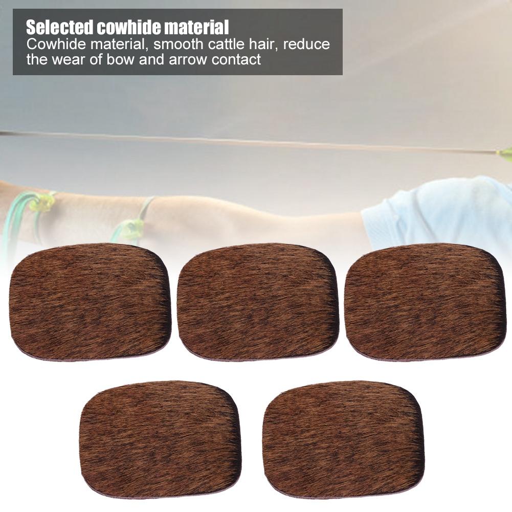 5pcs Archery Arrow Rest Adhesive Silent Bow Stick Plate Cowhide Outdoor Shooting AccessoriesBrown