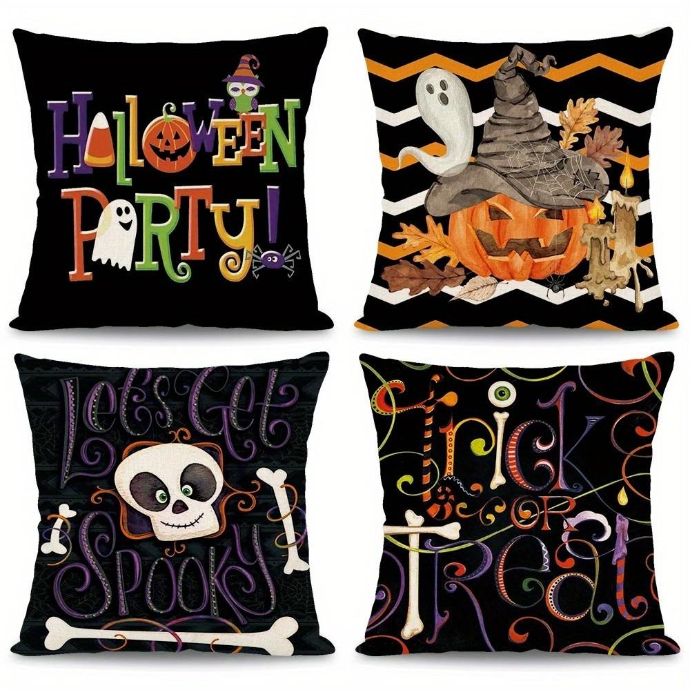 Halloween Party Spooky Decorative Pillow Covers Pattern Cushion Cover Suitable For Sofa Bedroom Car Pillow Cover