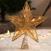 Iron Christmas Trees Topper 3D Glitter Star Glowing Tree Topper New Xmas Tree Ornament