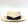 CHANEL CC CC Mark Grosgrain Ribbon 19V hat straw hat straw Beige/Black