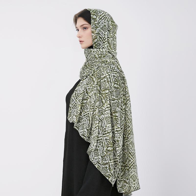 2024New Printed Viscose Hijab For Women Muslim Scarf Long Shawl Bandana Foulard Islamic Turban Headband Wrap Floral Headscarf