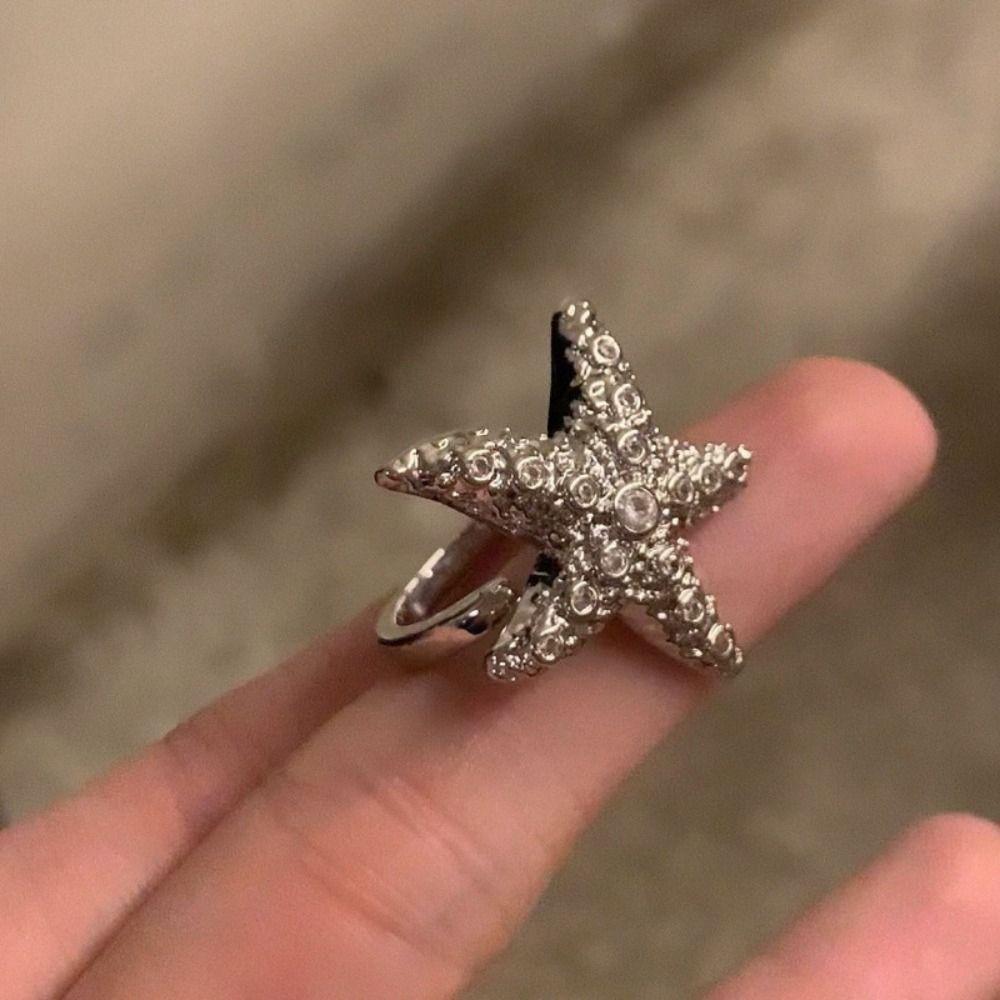 Jewelry Accessories Metal Starfish Ring Korean Style Vintage Finger Buckle  Gift
