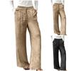 Modieuze Kleur Elastische Taille Hoge Taille Zak Casual Rechte Pijpen Broek voor Dames
