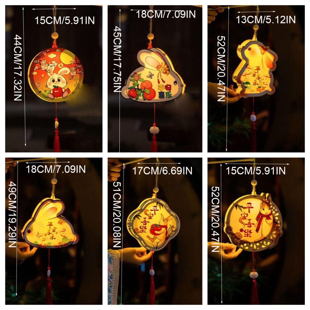 Chinese Style Portable Flower Lantern Rabbit Luminous Toys  Mid-Autumn Festival Gift