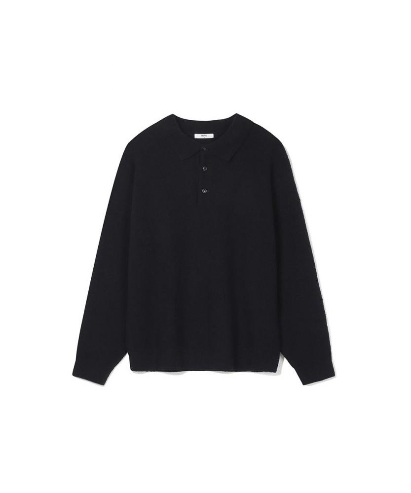 NOTIG Wool Blend Thierry Solid Sweater Navy_Oka3Swtl101N1