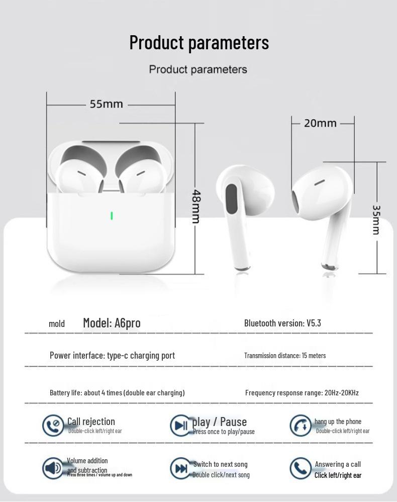 2024 Best-Selling Y Series Wireless Bluetooth Earbuds with Extended Battery Life for Gaming