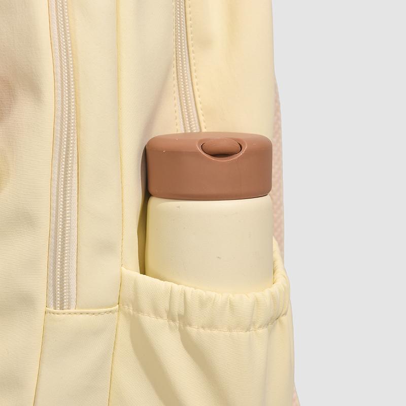 Einfarbiger Cartoon-Rucksack für Damen, große Kapazität, Schultasche für Studenten