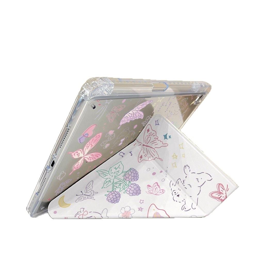 Smudged butterfly is suitable for iPad 11-inch Y folded edge sticker, tablet protective case with pen slot, iPad Pro13-inch hair generation