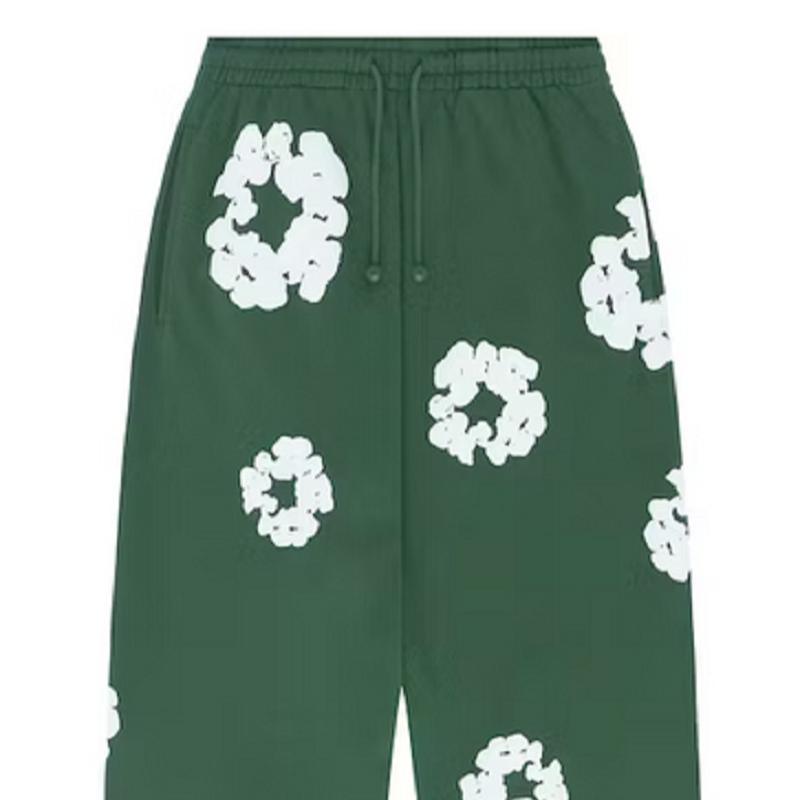 

Y2K хип-хоп уличная одежда повседневная мода тренд свободные брюки с принтом из пеноматериала M темно-зеленого