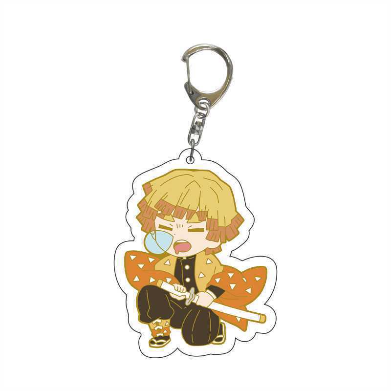 Anime Demon Slayer doll toy Kimetsu No Yaiba Blade of Ghost Keychain Acrylic Pendant Car Key Chain Fans kids Xmas Gift Jewelry