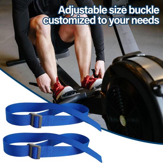 2Pcs Rowing Machine Pedal Strap Adjustable Elliptical Leg Exerciser Foot Strap Under-Desk Elliptical Machine Pedal Trainer Strap Replacement