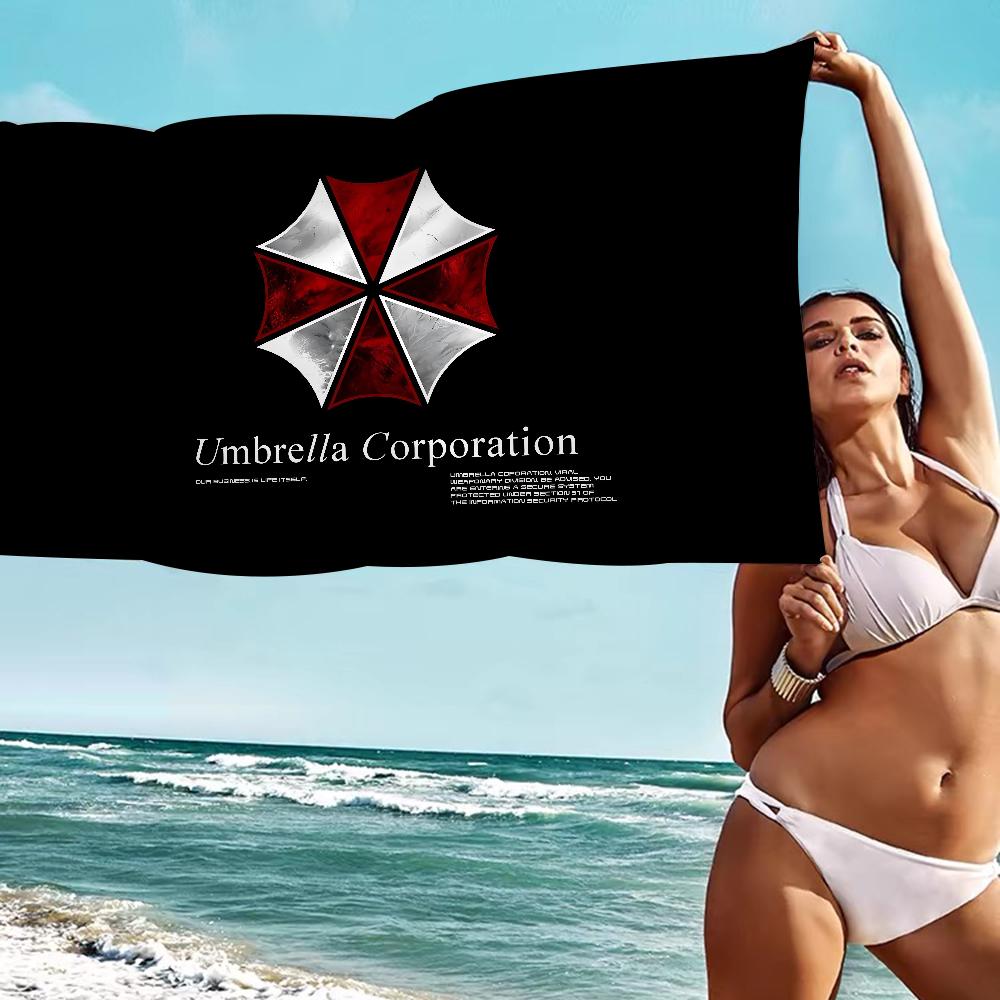 R-resident E-evil Umbrella Us TroopsS Microfiber Printed Beach Towel Mountain Climbing Beach Swimming Absorbent Soft Towel