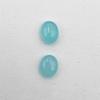 Natural Aqua Chalcedony Oval Cabochon Loose Gemstone Lot 2 Pcs 8*10 MM 5 CT For Jewelry Making