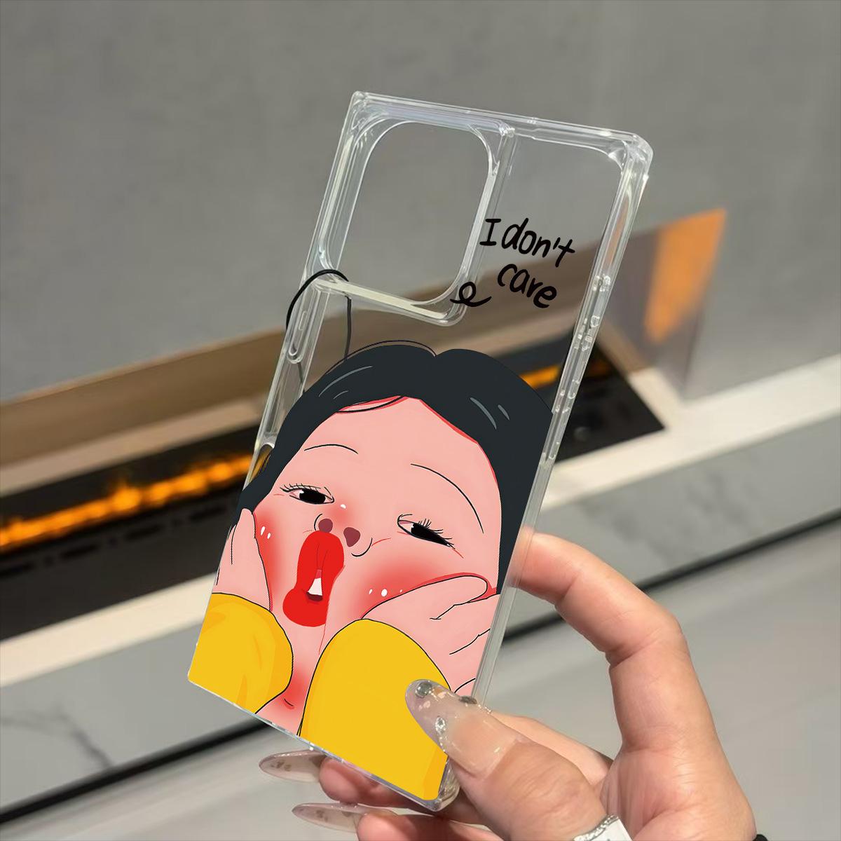 

Square Back Tube Protection Clear Case For iPhone 15 Plus 14 Pro Max 11 12 16 ProMax 13 Anti-Oxygen,Dudu Girl Pattern Casing iphone 11 ProMax