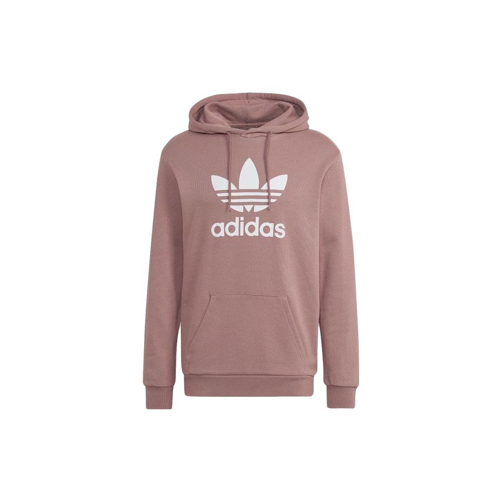 Adidas Originals Large Logo Print Pullover Hoodie American Vintage Men Hoodies Brown HM9325