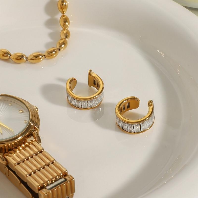 Ear Cuffs Estilosos Com Strass Versátil Ear Cuff de Strass Brilhantes Presilhas de Orelha Charme Adequado Para Todos os Estilos