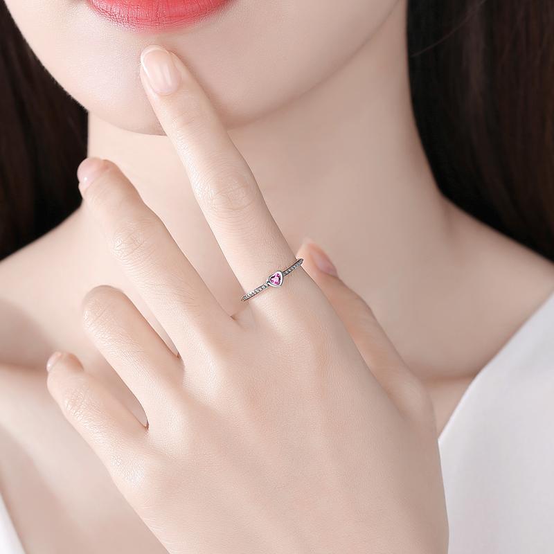 925 Silver Rings For Women Love Heart Crown Wishbone Engagement Wedding Ring Jewelry Gift