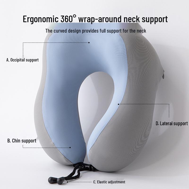 U-Shaped Memory Foam Neck Pillow for Travel - Portable Comfort for Airplane, Car, and Long-Distance Journeys