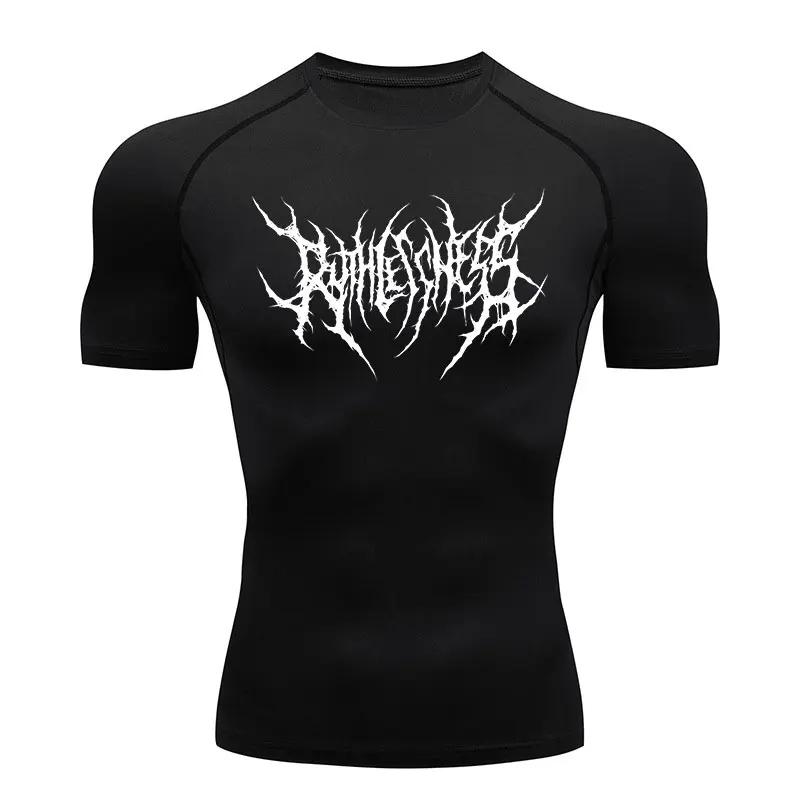 Koszulka Muscle Fit Y2K Koszulki Kompresyjne Dla Mężczyzn Sport Trening Siłownia Męskie Bieganie Fitness Obcisła Letnia Odzież Sportowa Top Koszulka