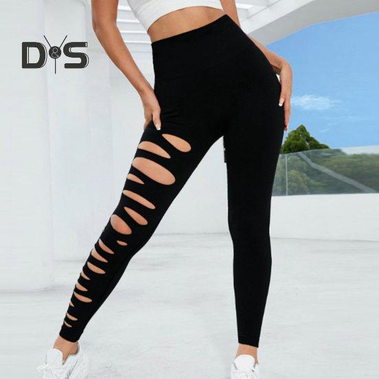 

Женские полые леггинсы с принтом тай-дай, спортивные брюки с высокой талией, подтягивающие бедра, спортивные колготки с эффектом пуш-ап, леггинсы для бега, спортивная одежда L чёрный