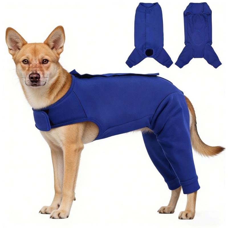 Combinaison de récupération chirurgicale pour chien Vêtements de protection Manches pour pattes arrière Protections pour procédures de stérilisation et soins des plaies