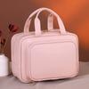 1 Stück Pu-Leder Doppelschicht-Make-up-Tasche Große Kapazität Kosmetiktasche Luxus-Kosmetik-Organizer Damen Reiseutensilien