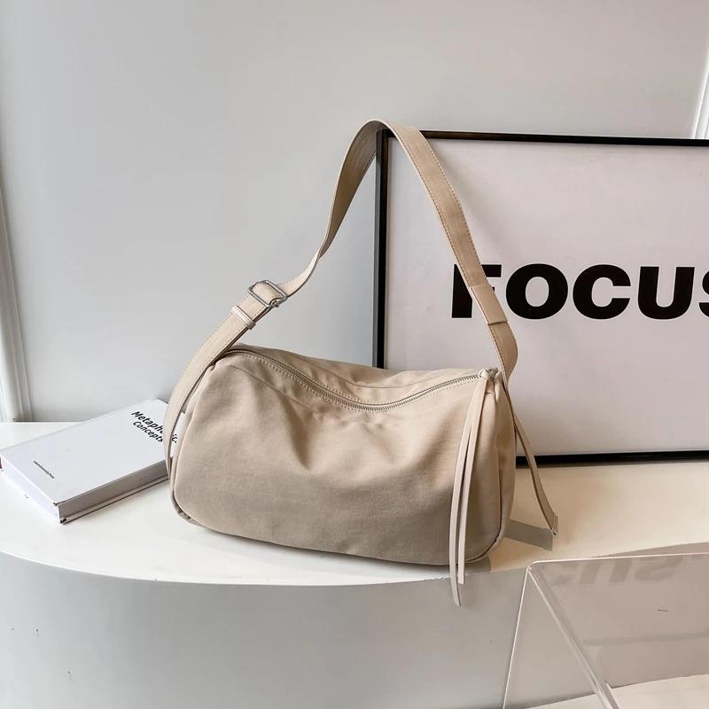 Nylon Zipper Women's Shoulder Bags High Quality Casual  New Solid Color Large Capacity  Crossbody Bags