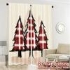 2pcs,Curtains Buffalo Plaid Trees Farmhouse Style Modern Modern Curtains Versatile 100% Polyester Curtains Decorations Inside