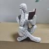 Bookshelf Decor Pulp Reading Thinker Sculpture Women Red Book Abstract Art Statue Ornaments Modern Aesthetic Figurine Accents