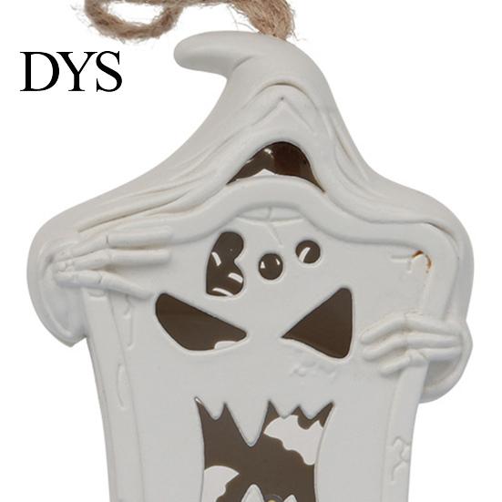 Unique Holiday Gifts Halloween Light Up Tombstone Ornaments, Spooky Small Hanging Graveyard Decoration with Atmospheric Scene Props LED for
