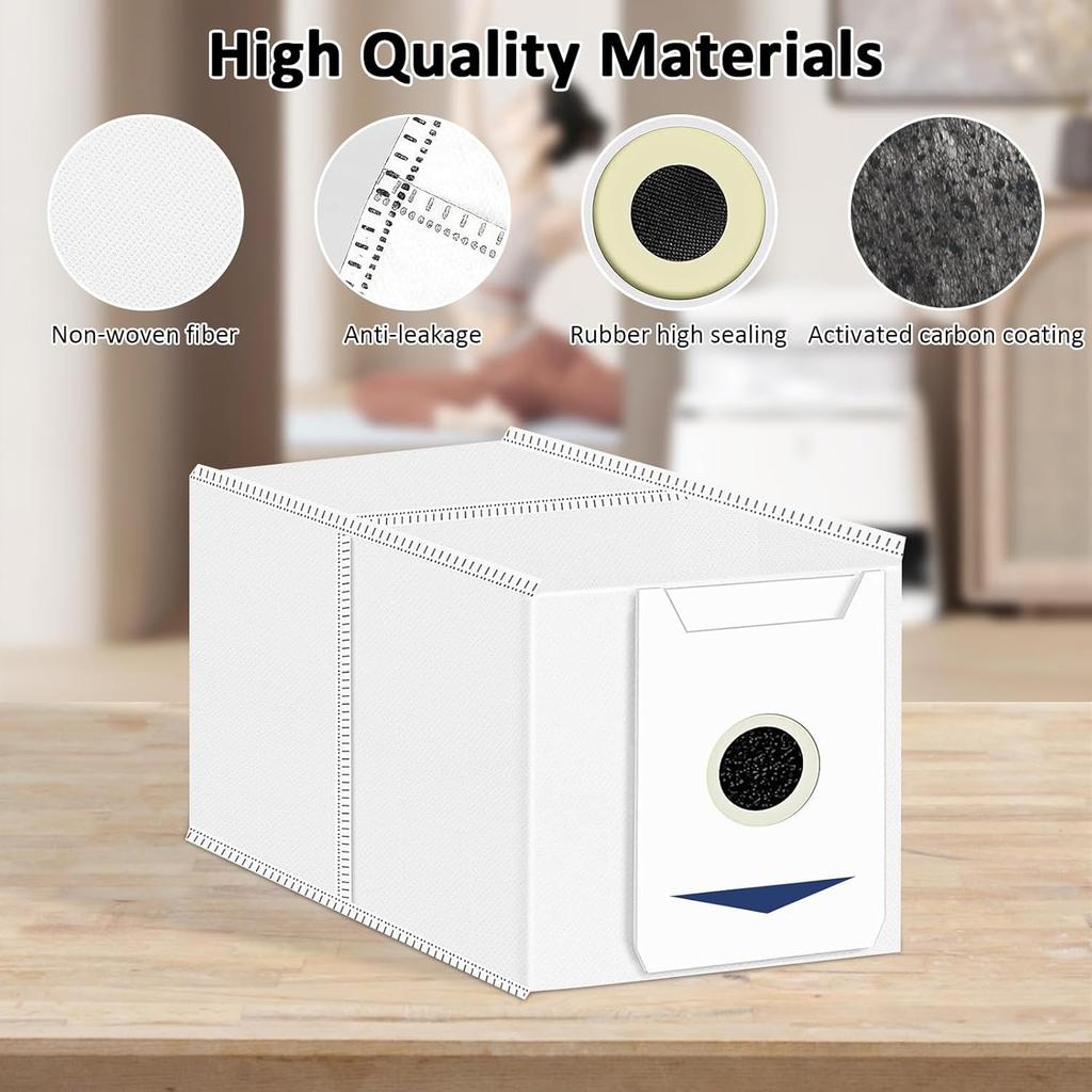 10 Pieces Vacuum Cleaner Bags Compatible with Ecovacs Deebot T30 Omni/T30 Pro Omni Vacuum Cleaner, 3L Large Capacity