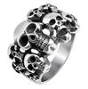 Jianjie Europäisch-Amerikanischer Totenkopfring: Dominanter Herren Retro Geisterkopf Schmuck