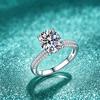 S925 Sterling Silver D Color Pear Shape 3 Carat Moissanite Women's Four-Prong Pave Set Engagement Ring