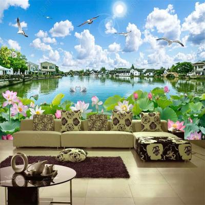 Krajina Lotus Wallpaper Study Obývací pokojLožnice pozadí stěna 3d tapety