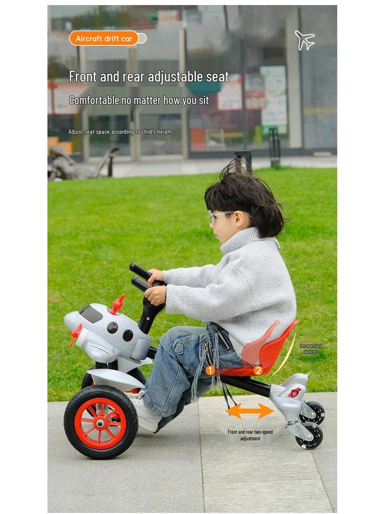 Children's Pedal Airplane Drift Car: Sam Style Twist & Rotate Tricycle