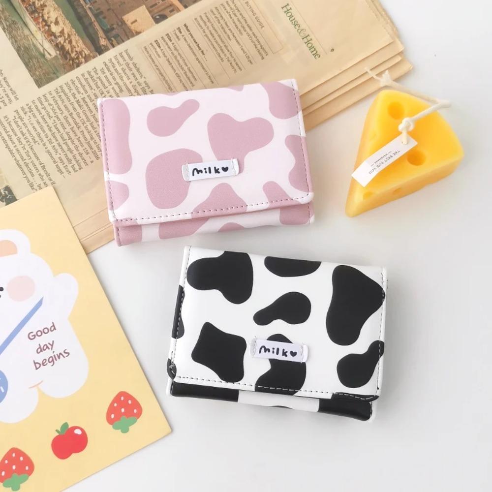 

PU Leather Coin Purse Tri-fold Short Wallet Portable Business Card Holder Ladies