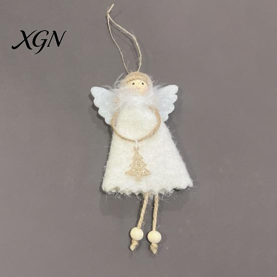 Soft Plush Home Decor Christmas Tree Angel Doll Ornament, Cute Small Handmade Pendant for Thanksgiving Day Gifts, Holiday Party Hanging