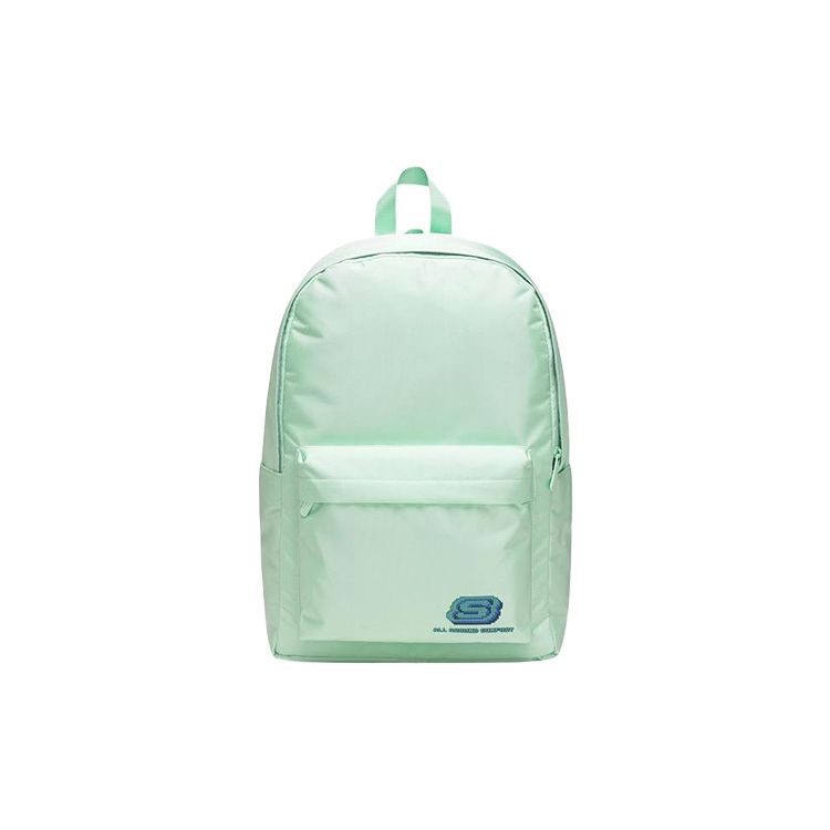 Skechers Colorful Casual Series Logo Accent Zipper Closure Large Capacity Fabric Backpack Unisex Backpack Green L122U183-01BC Fruit Green