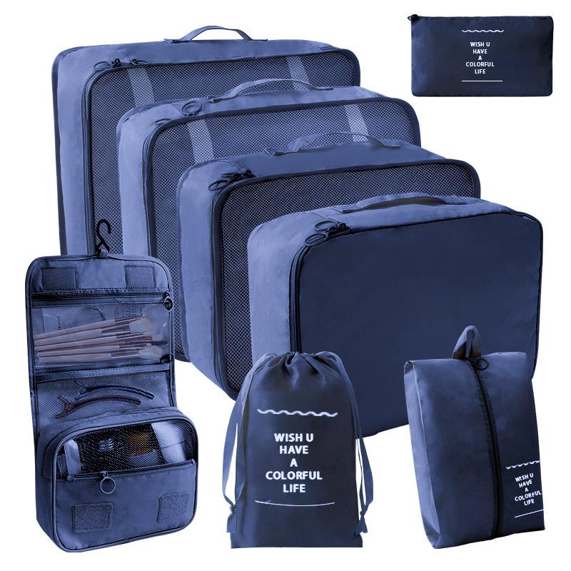 4/7/8 Piece Set Travel Bag Organizer Clothes Luggage Travel Organizer Blanket Shoes Makeup Organizers Bag Suitcase Pouch Packing Cubes