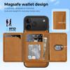 For iPhone 17 Pro Case Compatible with MagSafe Leather Back Phone Cover with Detachable Card Bag