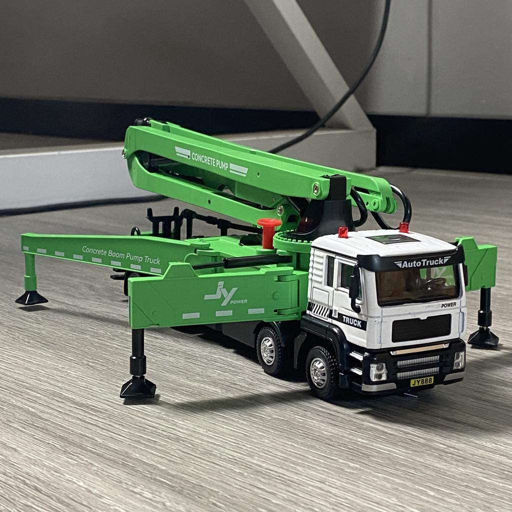 1:50 Pompa do betonu cementowego Ciężarówka Pojazd inżynieryjny Model ze stopu odlewanego Ciśnieniowo Samochodzik Zabawka dla dzieci Chłopiec Prezent świąteczny Z dźwiękiem światłem