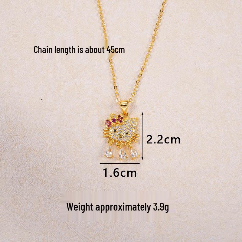 Vietnam Gold-Plated Clover Necklace, Ring & Five-Flower Bracelet Set